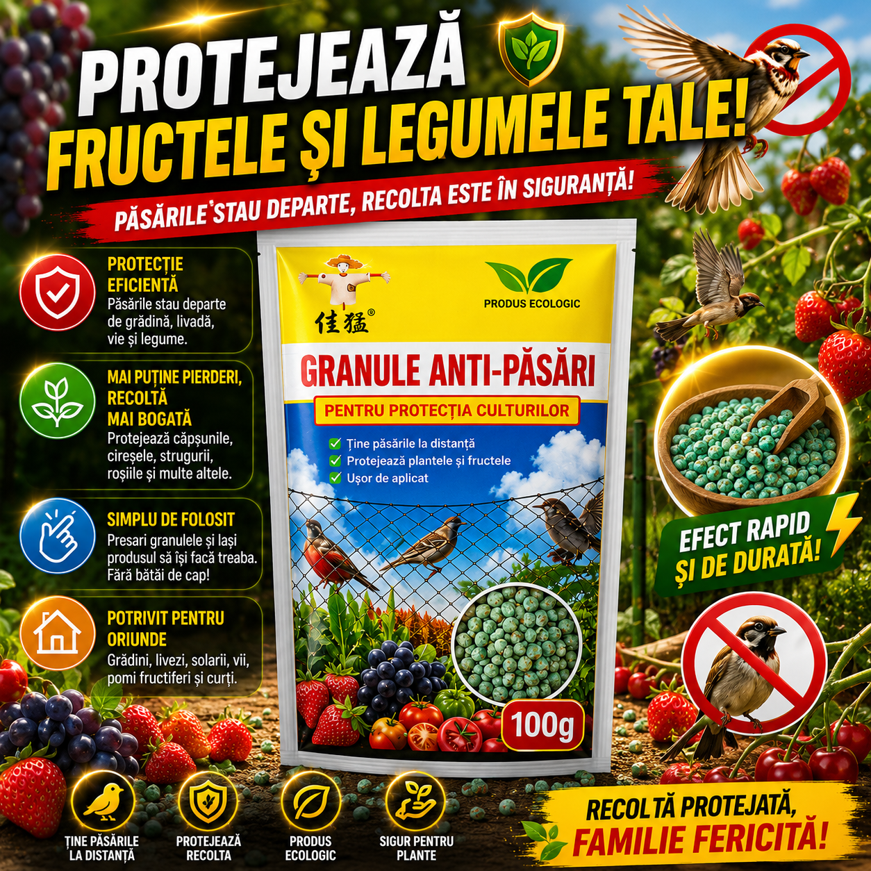 Granule Anti-Păsări- BirdStop™