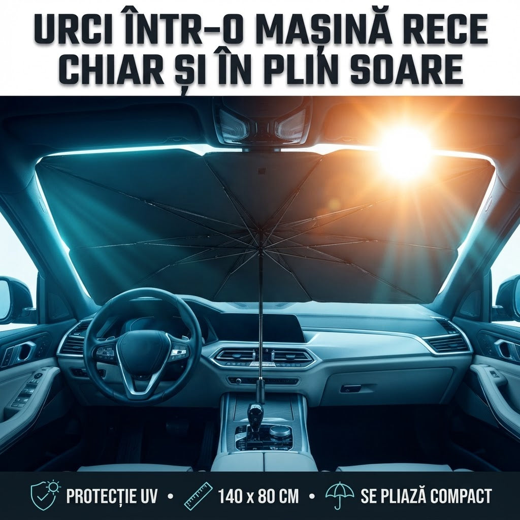 Parasolar Tip Umbrelă Pentru Mașină SunShield™