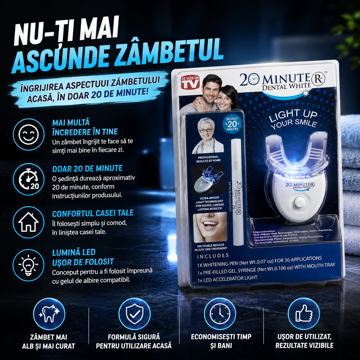 Aparat Pentru Albirea Dinților WhiteSmile™