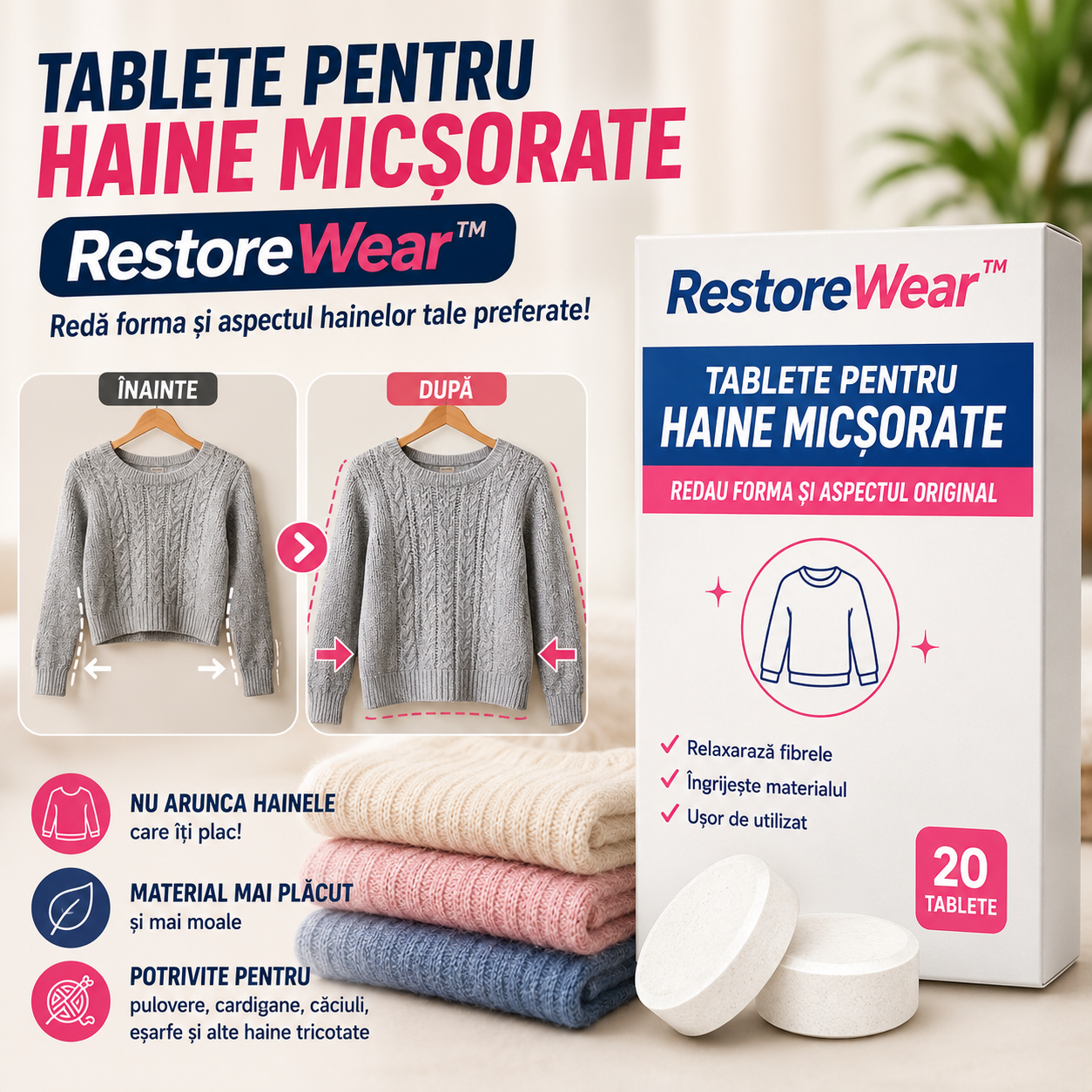 Tablete Pentru Haine Micșorate- RestoreWear™