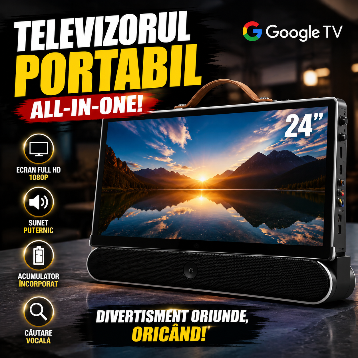 Ecran Portabil Cu Boxe ScreenGo™