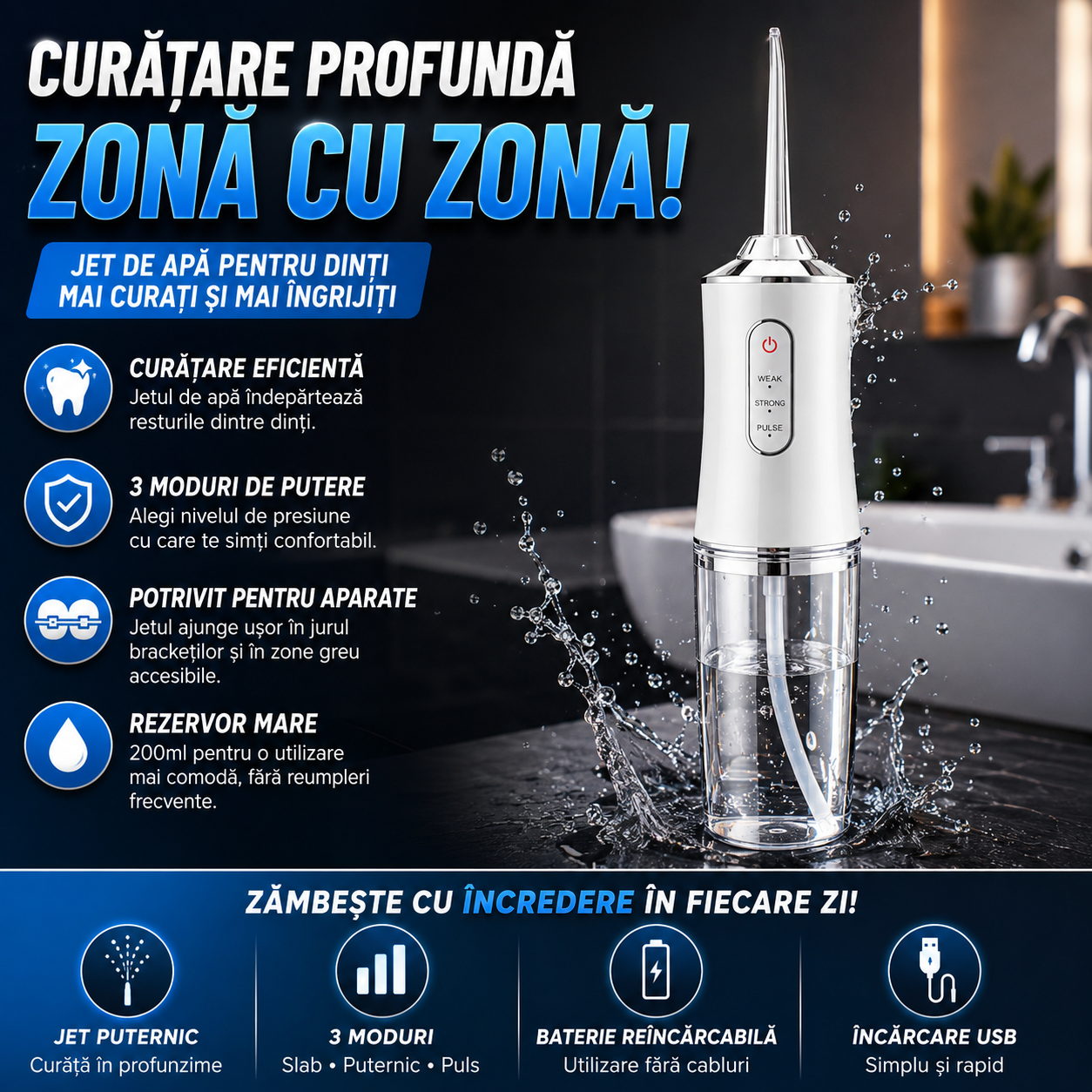 Irigator Oral Portabil AquaDent™