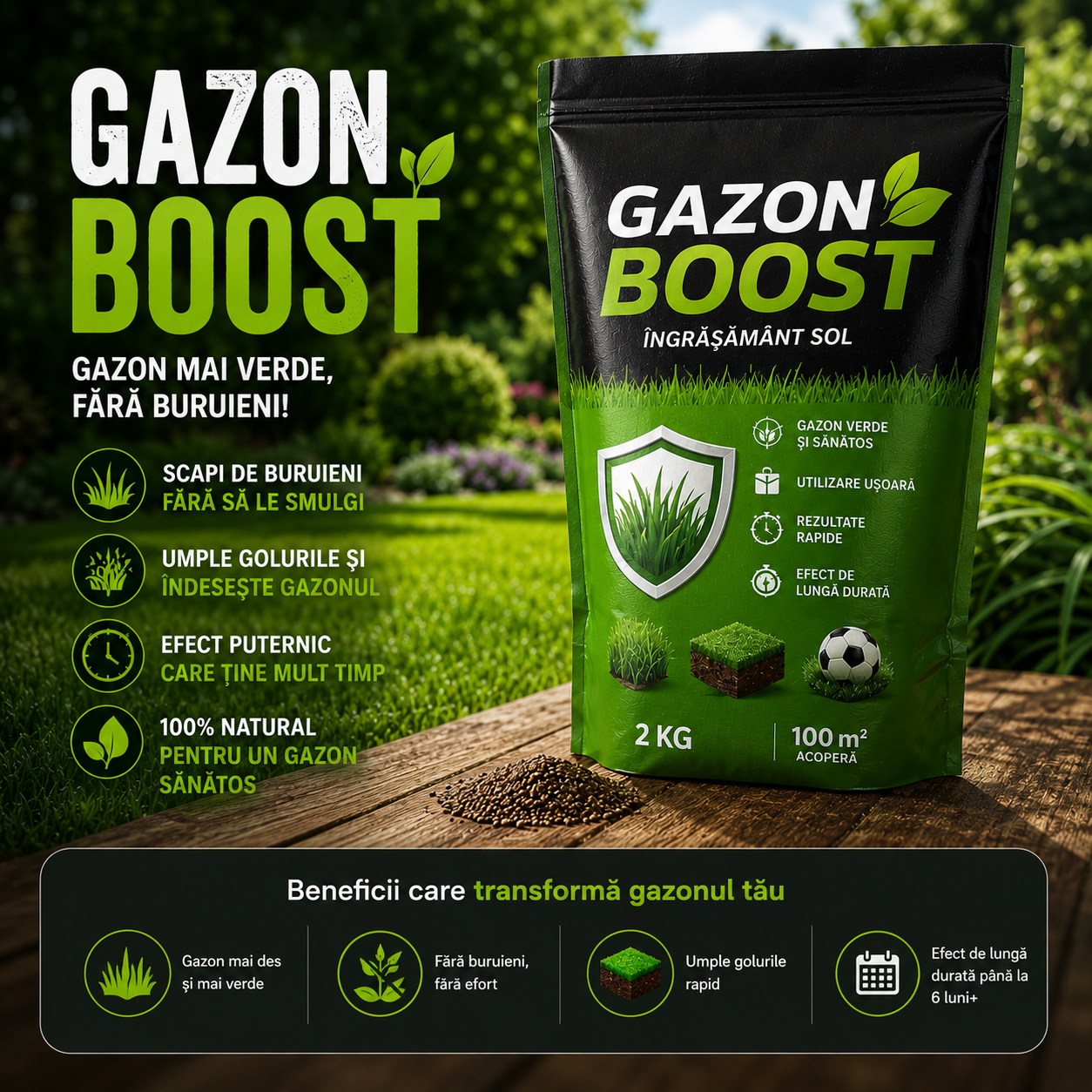 Ingrasamant Gazon Natural - GazonBoost